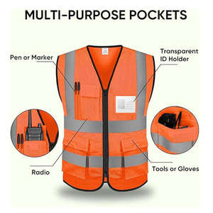 Gilet de sécurité réfléchissant personnalisé avec logo, gilet de travail de construction, gilet réfléchissant haute visibilité, fabrication de gilets réfléchissants - Product Image 2