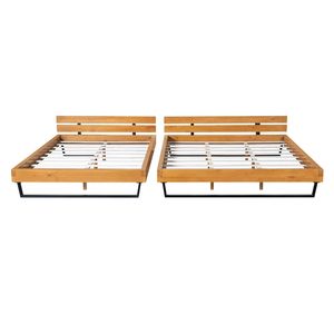 Base de Cama King Size de Madera de Pino en Color Natural y Negro - Product Image 4