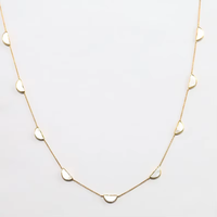 Collier de fiançailles en or massif 10K 14K 18K avec nacre, forme D, demi-cercle, personnalisé, minimaliste, pour mariage, vente en gros