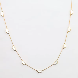 Collier de fiançailles en or massif 14K 18K avec nacre, forme demi-cercle en D, personnalisé, minimaliste, pour mariage, vente en gros - Product Image 6
