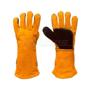 Gants de soudage ignifuges en cuir de vachette pleine fleur avec logo personnalisé, résistants à l'abrasion, robustes et anti-feu, marque privée - Product Image 1