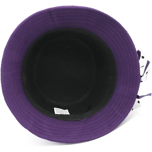Chapeau Fedora en lin violet avec fleur en satin et ruban, fait sur mesure pour femme, idéal pour les occasions formelles, printemps-automne, adulte - Product Image 3