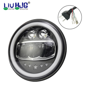 LiuHJG 53W H4 IP67 Phare Rond de 7 Pouces avec Anneaux Halo Angel Eyes, Feux de Jour DRL, Clignotants Ambrés, Phare LED Tout-Terrain - Product Image 3