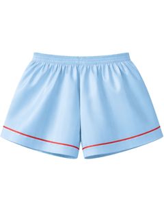 Customized <b>Light</b> Blue Satin Cami Shorts Pajama Set Red Bow Women Sleepwear Summer Soft Silk Nightwear Two Piece <b>Lounge</b> Set - Product Image 6