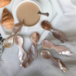 Cuillère de luxe en nacre naturelle pour café et dessert, faite à la main, écologique, fournisseur en gros de vaisselle - Product Image 3