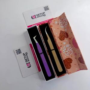 Ensemble de pinces professionnelles pour extensions de cils, marque privée, logo personnalisé, acier inoxydable coloré, manche confortable, volume 10 mm - Product Image 6