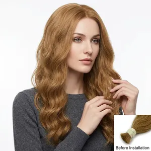 ผมแท้แบบเรมี่ ลอนธรรมชาติ ขนาดสั่งทำได้  สีน้ำตาลน้ำผึ้ง  แบบต่อผม  ลอนธรรมชาติ  แบบพันสีขาว - Product Image 2