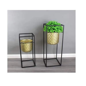 Best Selling Eco-Friendly Powder Coated Metal Garden Planter Flower <b>Pot</b> <b>Stand</b> Set High Quality Interior Decorative Customized - Product Image 4