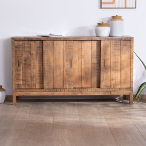 Vandana Amber Order 4-door sliding <b>sideboard</b> in solid mango wood, ethnic chic style - Product Image 1