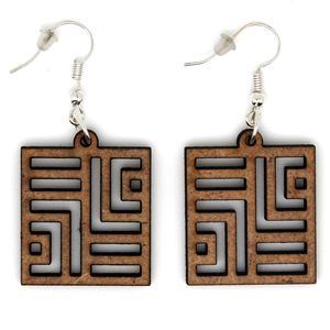 Venta Directa de Fábrica, Pendientes de Aro de Madera 100% Natural, Joyería de Moda, El Mejor Diseño, Nueva Colección, Precio al por Mayor, Símbolo Cristiano - Product Image 1