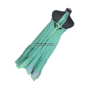Vestido de Diseño Bohemio Vintage de Seda para Mujer, Elegantes Vestidos de Noche sin Mangas, Vestido Largo de Fiesta para Damas, Estilo Sari Indio - Product Image 2