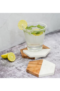Juego de posavasos modernos de mármol y madera para vasos, elegantes protectores de mesa - Product Image 3