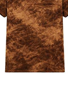 Dark Brown Ice Dye T Shirt Men Round Neck Short Sleeve Cotton Casual Streetwear Vintage Wash Custom OEM Wholesale Tee Supplier - Product Image 6