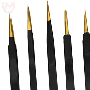 Pince à épiler professionnelle en acier inoxydable à pointe inclinée pour cils et sourcils, outil de beauté de précision durable - Product Image 5