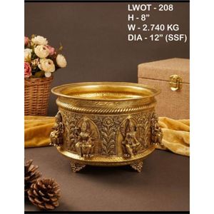 Kalash de Metal Plateado Repujado, Recipiente para Pooja, Lota, Agua Bendita, Estilo Antiguo, para Oración Hindú, Regalo Corporativo para el Festival Diwali - Product Image 4