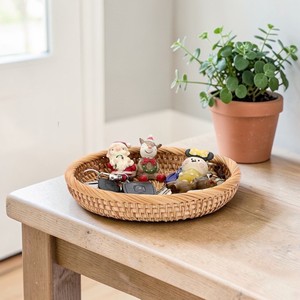 ISLA Natural Rattan Round Storage Basket for Food & Misc Household Items Handwoven Wicker Decorative Serving <b>Tray</b> Bowl Wholesale - Product Image 3