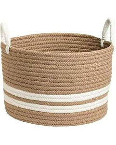 Paniers de rangement en rotin naturel avec poignées, forme de bol rustique, ensemble de paniers multi-usages pour l'organisation - Product Image 3