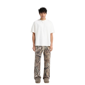 Autumn Wear Breathable Side Pockets Midweight Men's Solid <b>Brown</b> Cotton Sweatpants Elastic Waist Casual <b>Joggers</b> For Men - Product Image 1