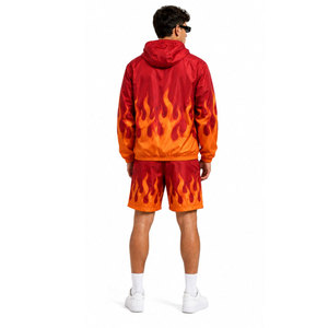 Conjunto de Chaqueta Cortavientos y Pantalones Cortos Personalizados Royal de Dos Piezas, Chaqueta Cortavientos con Cierre, Nylon y Poliéster, Ropa Deportiva Urbana - Product Image 4