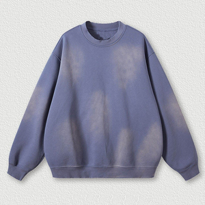 Custom Blank Drop Shoulder Sweatshirt Oversized Crew Neck Heavyweight Cotton Sweatshirt Acid <b>Washed</b> Casual Sweatshirt for Men - Product Image 6