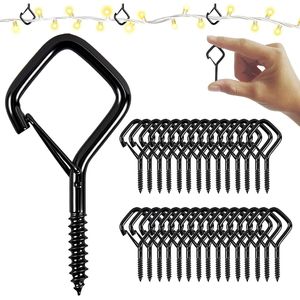 Petits crochets à vis en métal de 1,65 pouce pour guirlandes lumineuses d'extérieur, carillons éoliens, lanternes d'intérieur et décorations suspendues - Product Image 1