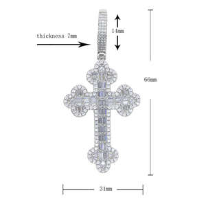 Stock Men's Fine Jewelry Set Iced Out Bling Rectangle Cubic Zirconia Hip Hop <b>Cross</b> Pendant Necklace Fashionable <b>Cross</b> <b>Chain</b> - Product Image 4