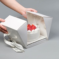 Boîte à gâteaux avec impression personnalisée Boîtes rigides en plastique transparent Carton de luxe CMJN Éléphant Oiseau Logo Mariage 4 6 8 10 12 pouces