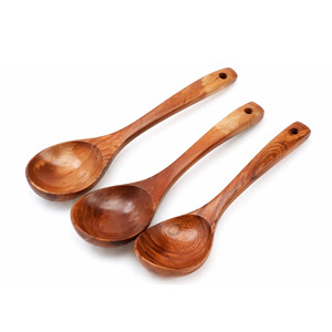 Natural Coconut Shell Wooden Ladle Long Handle Bamboo Spoon Eco Friendly Soup Serving Tool for Commercial Kitchen - Product Image 1