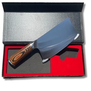 Couteau à viande en acier Damas fait à la main, manche droit en bois, couteau de survie professionnel pour couper la viande TARJ - Product Image 1