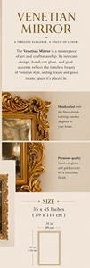 Venetian Victorian <b>Rectangle</b> Wood Square Long Full <b>Wall</b> <b>Mirror</b> Etched Floral Beveled Frame Antique Silver Full Length Decorative - Product Image 5