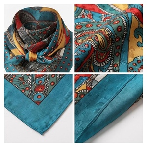 NORTH APPROACH Women's <b>Square</b> <b>Silk</b> <b>Scarf</b> Floral Print Elegant Multi-Functional Fashion Accessory All Seasons - Product Image 4