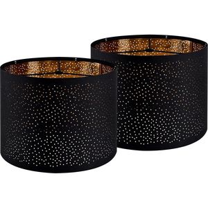 Set di 2 paralumi neri GO e so con design forato al laser, coperture e paralumi per lampade - Product Image 1