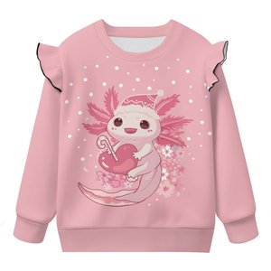 Vêtements personnalisés en gros pour enfants, sweat-shirt à manches évasées, col rond, pour enfants, avec manches évasées, pour l'automne et l'hiver - Product Image 1