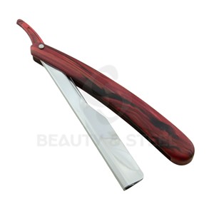 Navaja de Afeitar Plegable Ligera con Acabado en Madera Roja, de un Solo Filo, para Barba y Cuello Perfectos - Product Image 1
