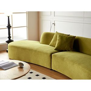 Divano di Lusso Curvo in Velluto da 335 cm con Design a Mezzaluna, 6 Posti, Schiuma ad Alta Densità, Cuscini Decorativi per Soggiorno Moderno - Product Image 5