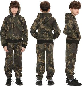 Conjunto Deportivo de Camuflaje para Niños, Unisex, al por Mayor, Personalizado, de Forro Polar, para Invierno, con Sudadera con Cremallera Completa y Pantalones, Diseño 2 en 1 Transpirable - Product Image 4