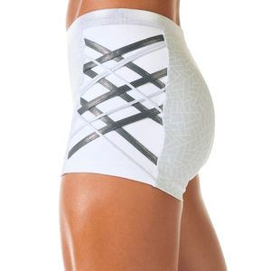 Ensemble de danse pour femmes avec strass, haut court et short scintillants, costume athlétique extensible pour spectacle sur scène - Product Image 5
