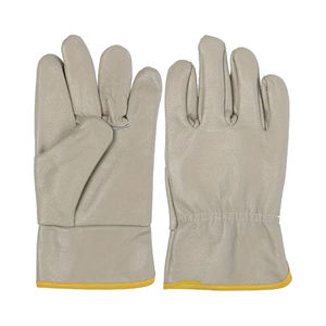 OEM Heavy-Duty Leather Full Finger <b>Driver</b> Gloves Unisex Work Safety Gloves with Customized Logo All Seasons - Product Image 1