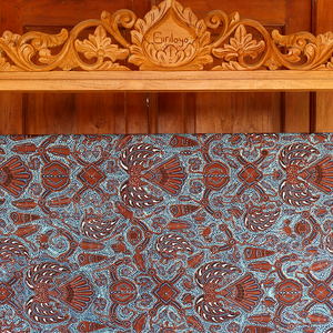 Handcrafted Indonesian Hand Drawn <b>Batik</b> Tulis Cotton Fabric Traditional Sido Mukti Motif Indigo Brown Premium Textile Material - Product Image 3