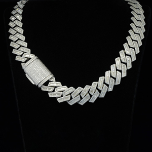 Brand New 925 Sterling <b>Silver</b> D Color VVS Moissanite Micro Pave Hip Hop Iced Miami Cuban Link Chain 20mm Hot Sale <b>Necklace</b> - Product Image 6