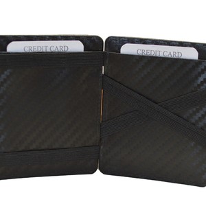 Coronet International Minimalist Genuine Leather Bifold Card <b>Holder</b> Elastic Straps for Credit Cards Multi-Function <b>Document</b> - Product Image 1