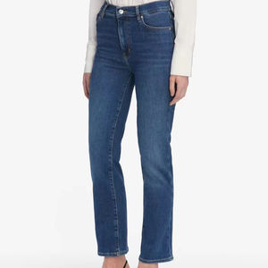 Pantalones deportivos de forro polar transpirable para mujer, de corte holgado, con logo personalizado impreso, cintura media, diseño frontal plano informal, en azul liso teñido. - Product Image 1