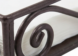 Porta pañuelos de hierro sólido, color negro, diseño elegante, perfecto para guardar servilletas de mesa y como accesorio de decoración elegante para el hogar. - Product Image 2