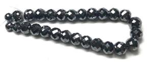 Cuentas redondas de moissanita negra de 16 mm y cuentas de espinela negra talladas a mano para pulseras de moda para mujer. - Product Image 4