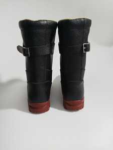 Botas Negras a Media Pantorrilla, Botas de Motocicleta de Cuero Original, Resistentes al Agua, Zapatos de Motocicleta Todoterreno - Product Image 4