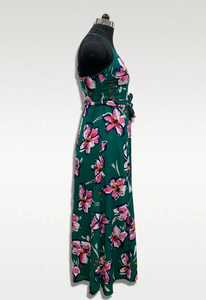 Floral Print Maxi <b>Dress</b> Spaghetti Strap Loose <b>Boho</b> <b>Summer</b> Viscose Polyester Casual <b>Dress</b> With Belt Natural Waistline - Product Image 3