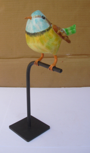 Oiseau en fer peint sur support - Product Image 5