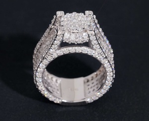 Mens 925 Silver Moissanite <b>Skull</b> <b>Ring</b> Iced Gothic Statement <b>Ring</b> Bold Luxury Biker Fashion Jewellery Gift <b>Ring</b> for Men Style - Product Image 1