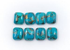 พลอยเทอร์ควอยซ์สีน้ำเงินคุณภาพ AAA รูปทรงบาแกตต์ขนาด 10*8 มม. พลอยธรรมชาติ 100% สำหรับทำเครื่องประดับ ราคาขายส่ง - Product Image 2