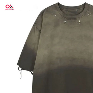 เสื้อยืดผู้ชายแบบกำหนดเอง เสื้อยืดโอเวอร์ไซส์แบบกำหนดเอง เสื้อยืดลายวินเทจแบบฟอกสีสำหรับผู้ชาย บริการ OEM - Product Image 4
